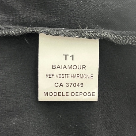 Y2K Bai Amour Black Ruffle Collar Open Cardigan Size Small - Picture 2 of 8